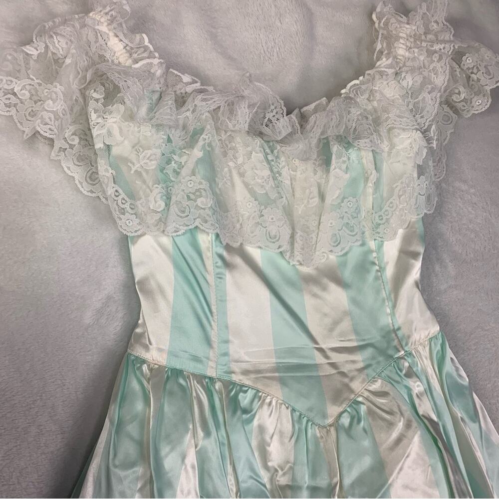 Gunne Sax juniors 11 women's small xs southern belle stripe dress frilly girly - Picture 14 of 14